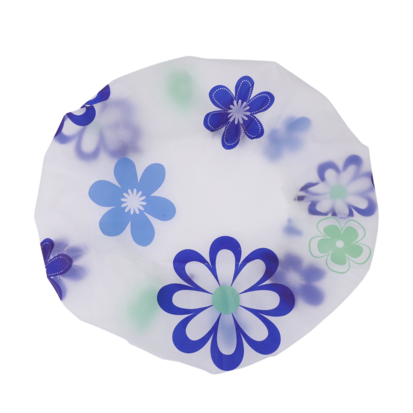5 Pcs Floral Single Layer Shower Cap for Bathroom Blue