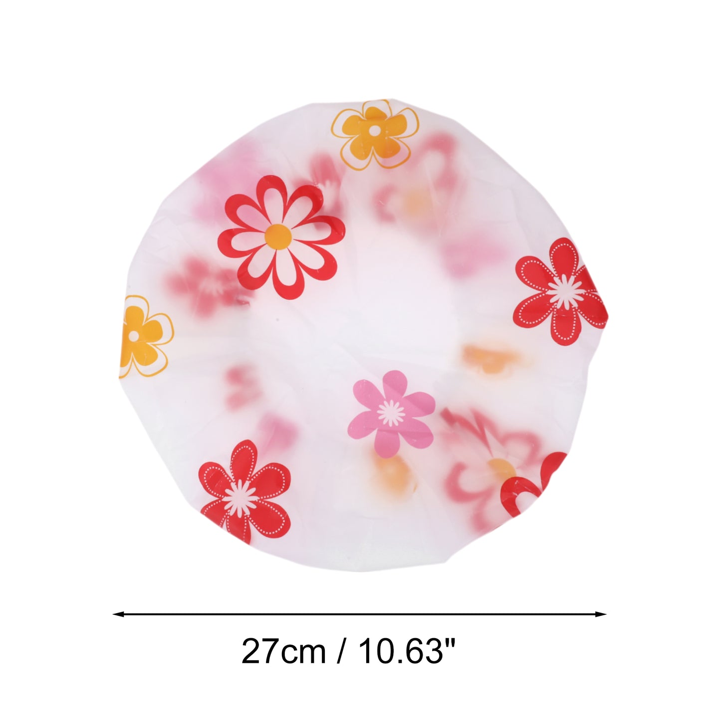 5 Pcs Floral Single Layer Shower Cap for Bathroom Red