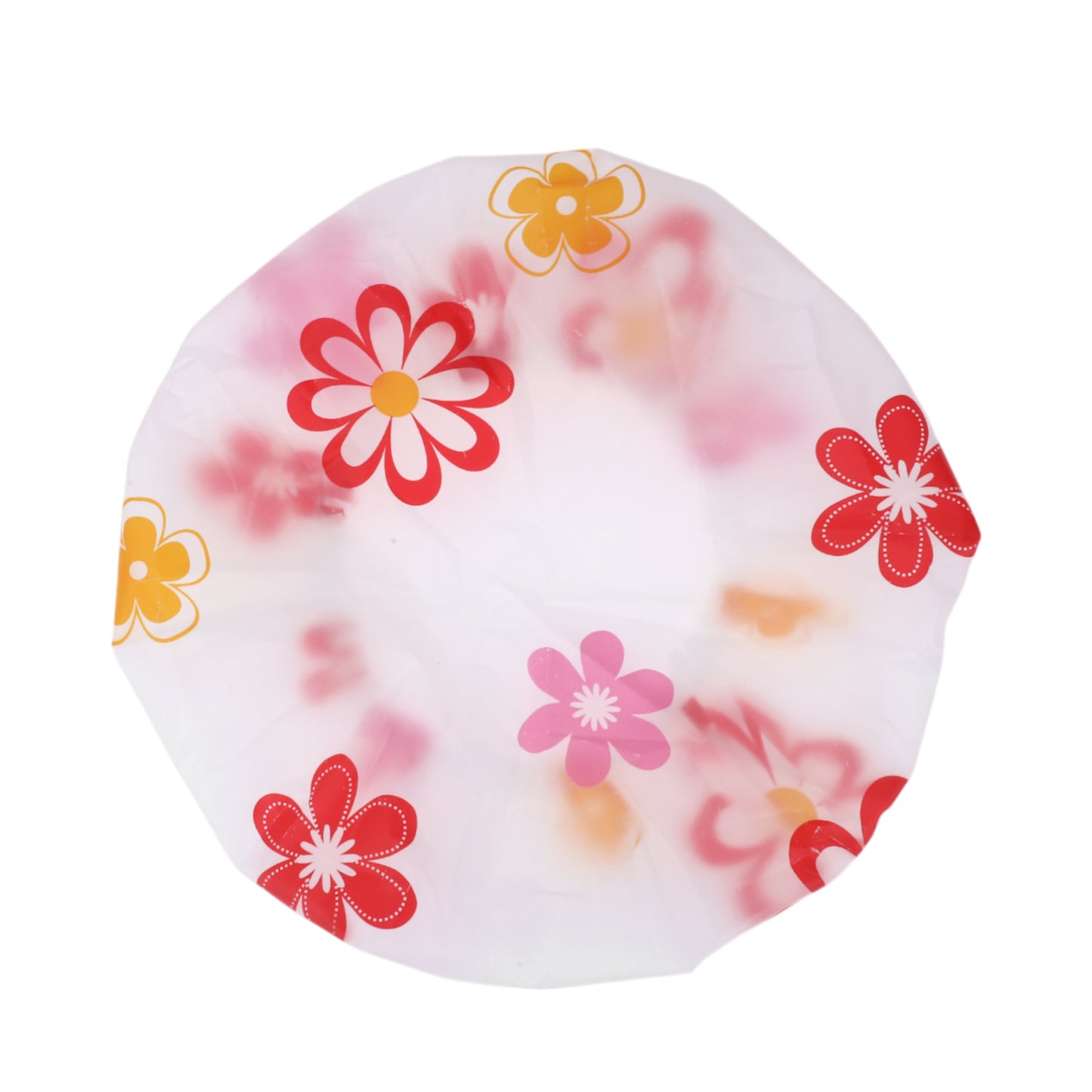 5 Pcs Floral Single Layer Shower Cap for Bathroom Red