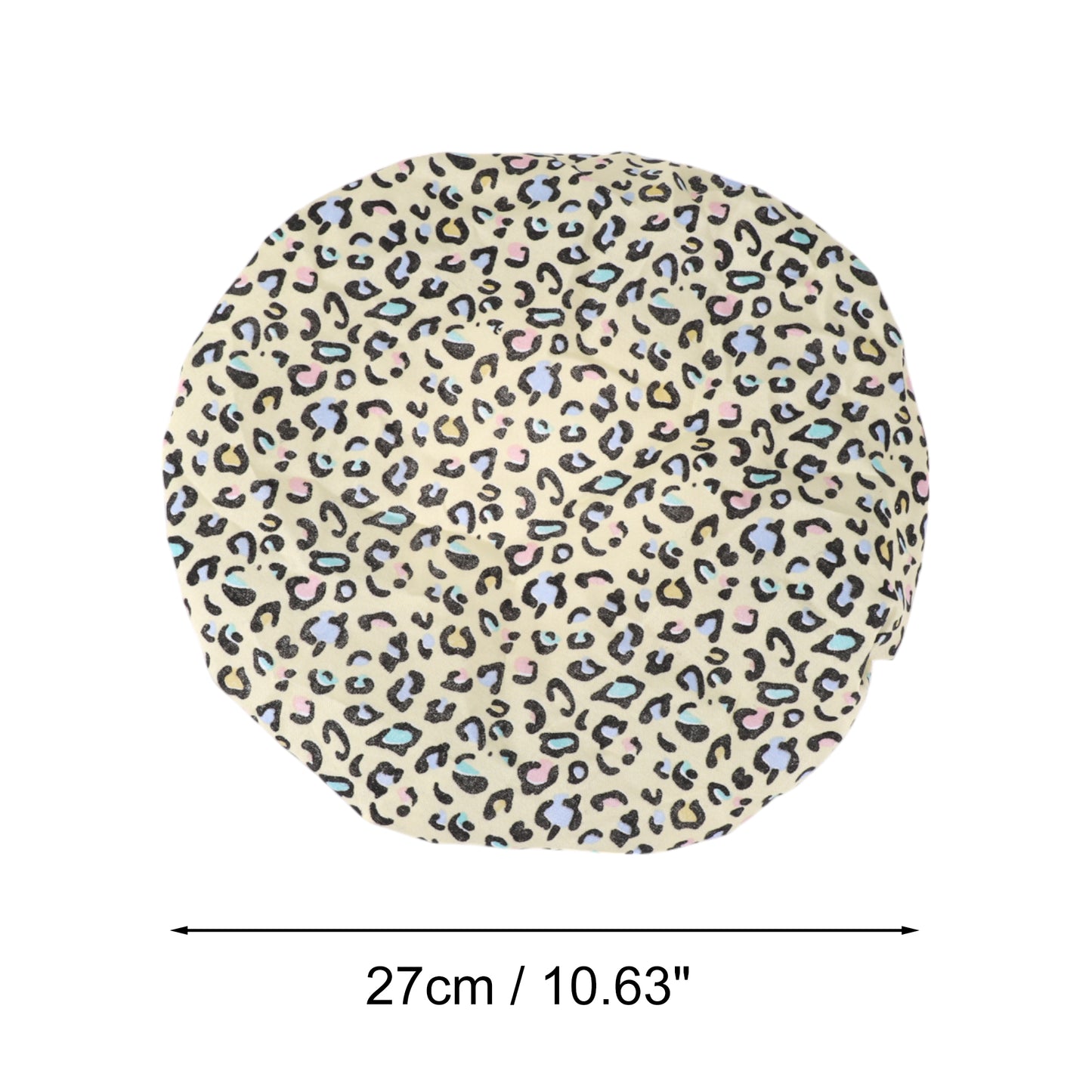 1 Pc Leopard Double Layer Shower Cap for Bathroom Yellow