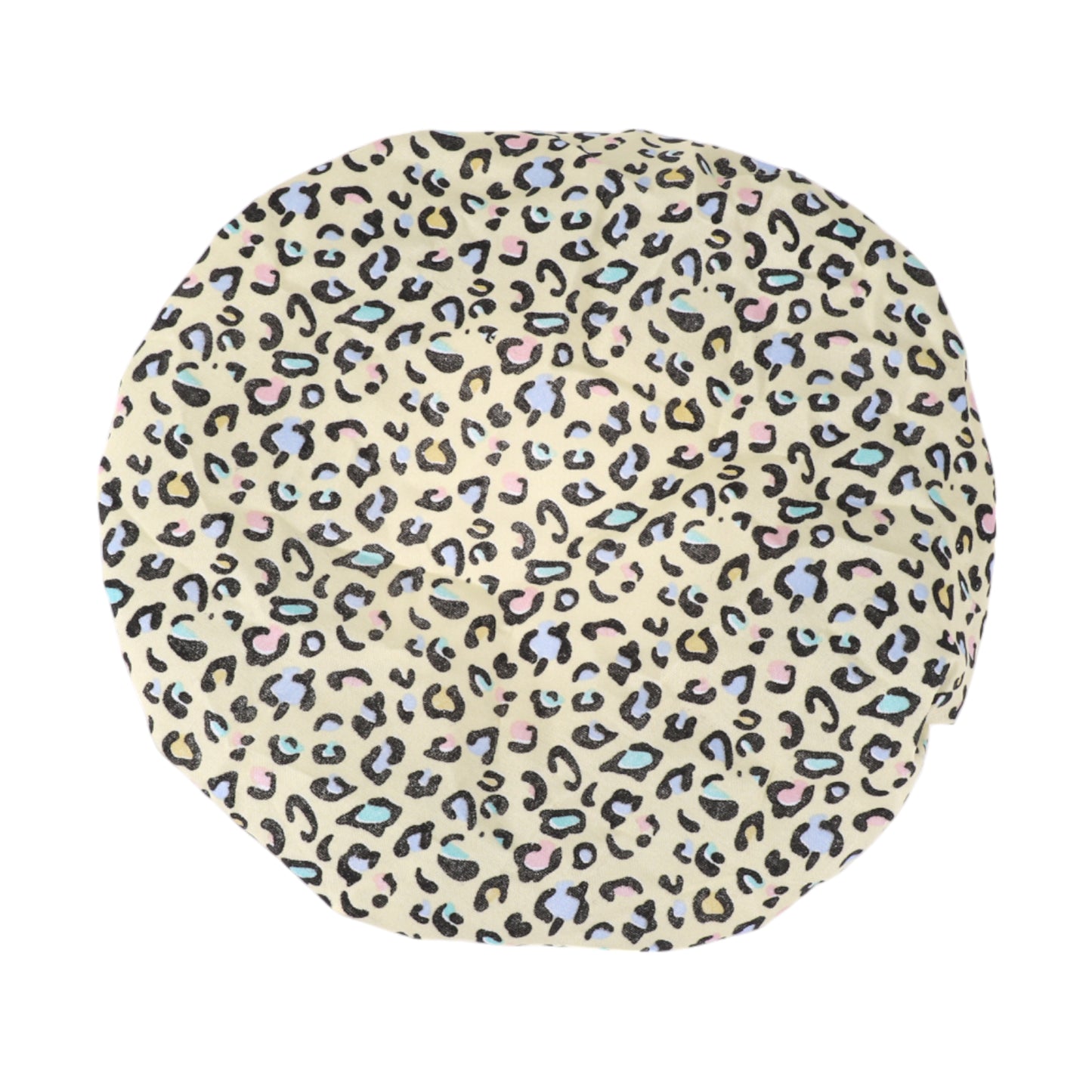 1 Pc Leopard Double Layer Shower Cap for Bathroom Yellow
