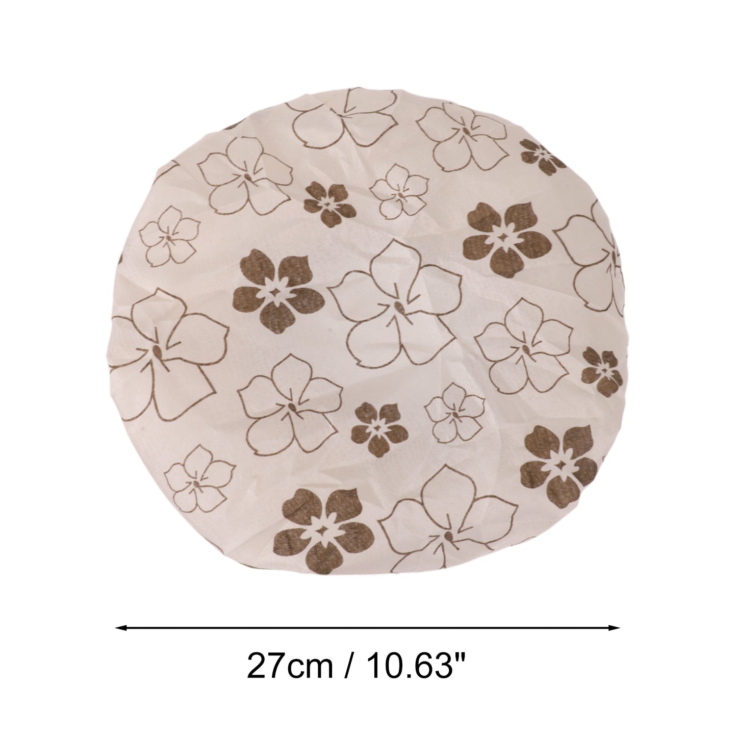 1 Pc Floral Double Layer Shower Cap for Bathroom Coffee Color