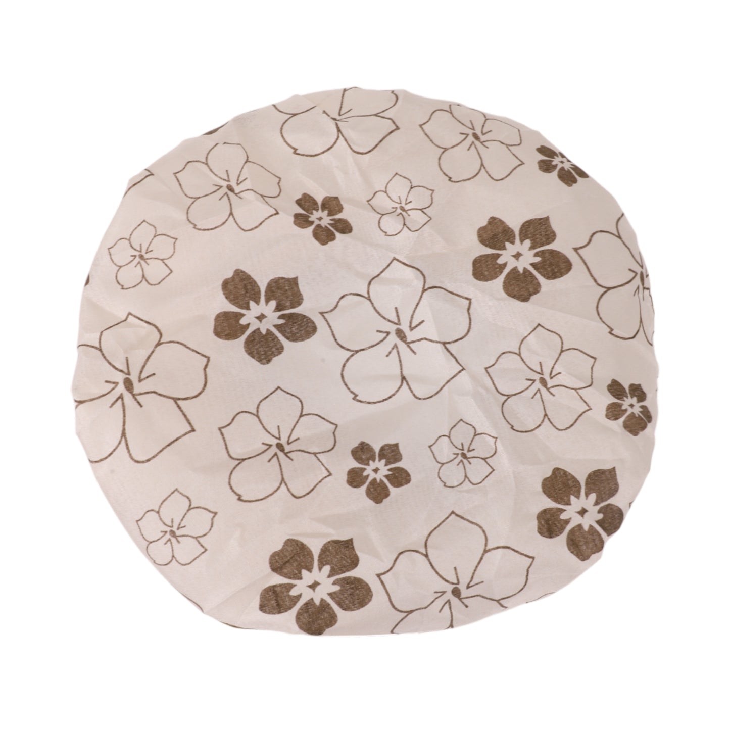 1 Pc Floral Double Layer Shower Cap for Bathroom Coffee Color