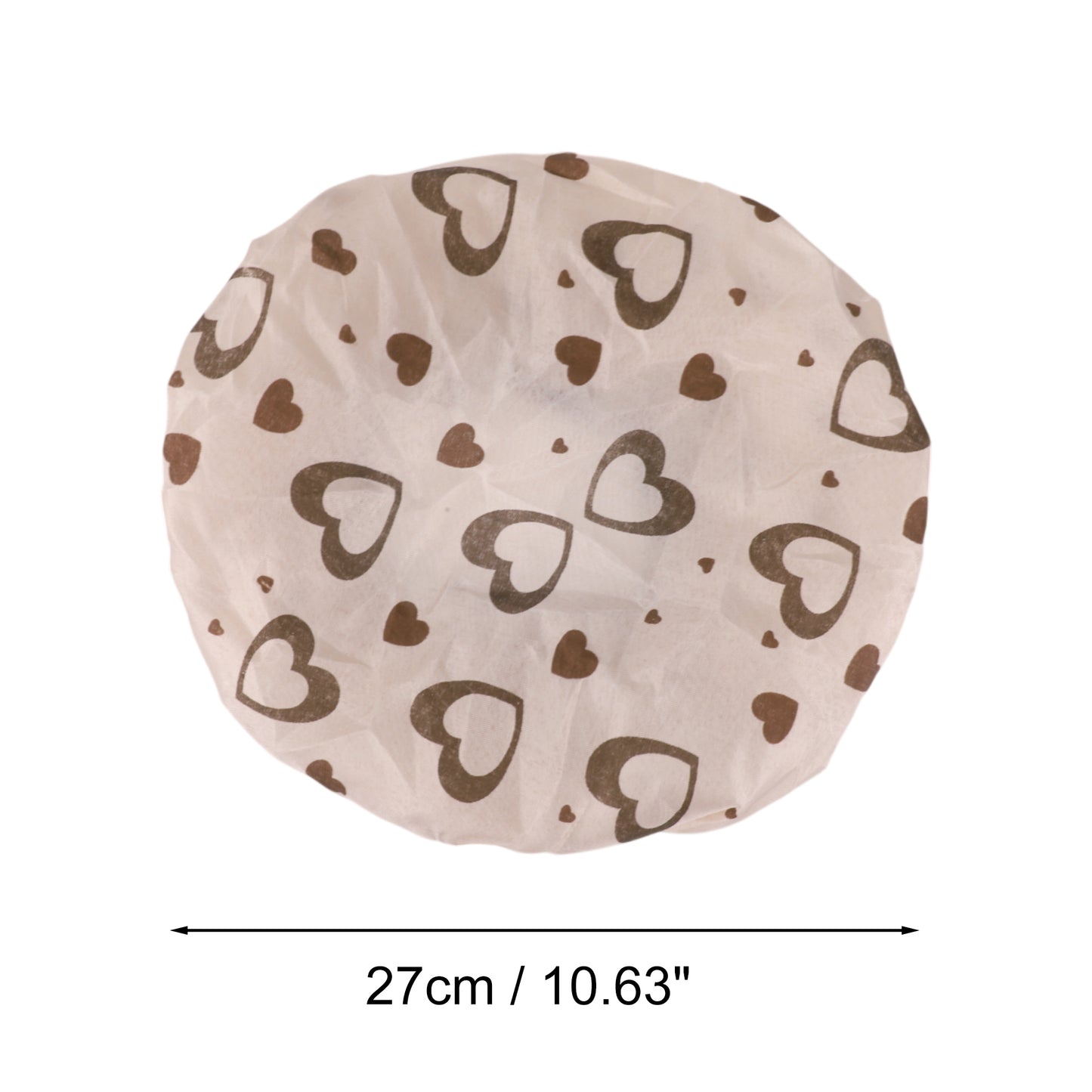 1 Pc Heart Double Layer Shower Cap for Bathroom Coffee Color