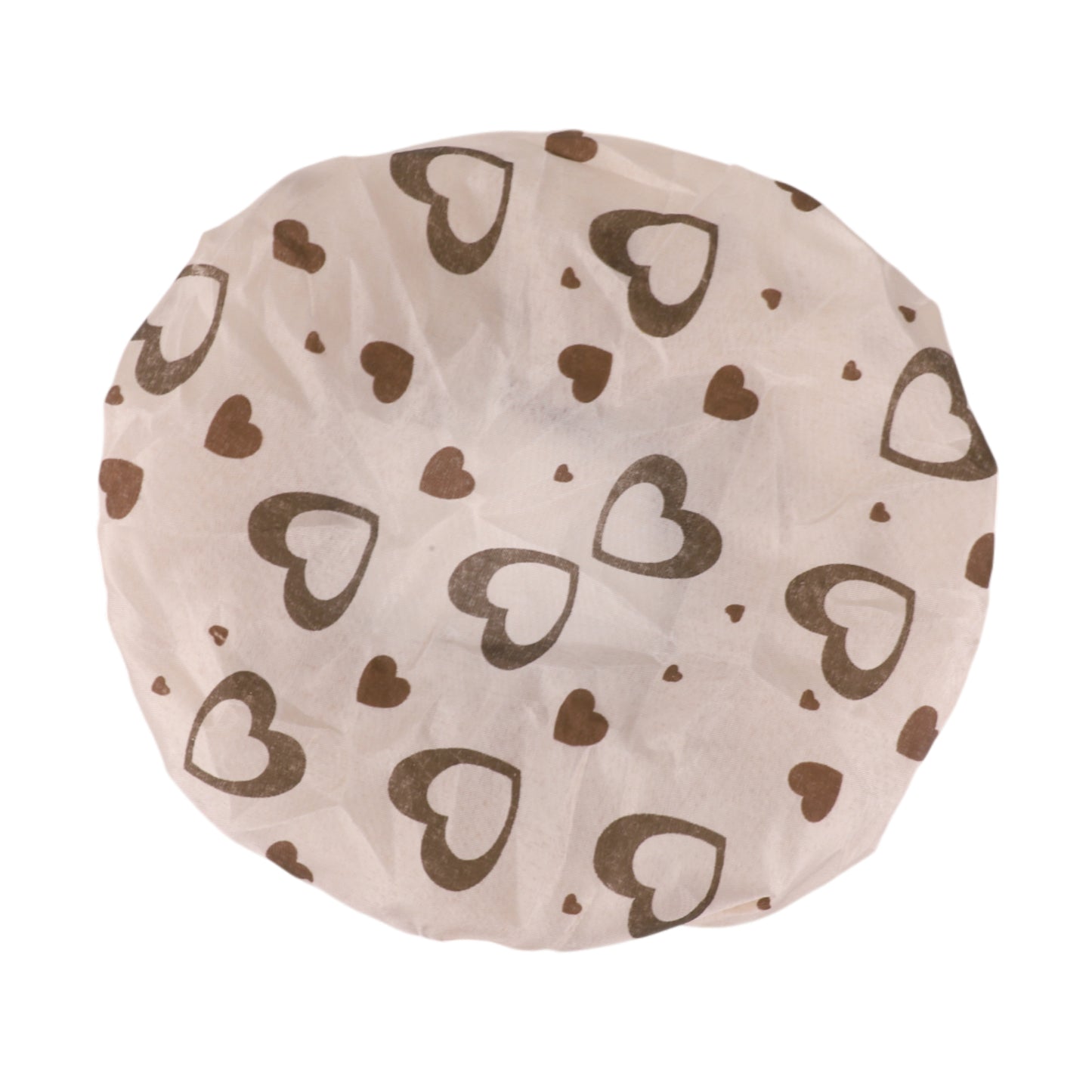 1 Pc Heart Double Layer Shower Cap for Bathroom Coffee Color