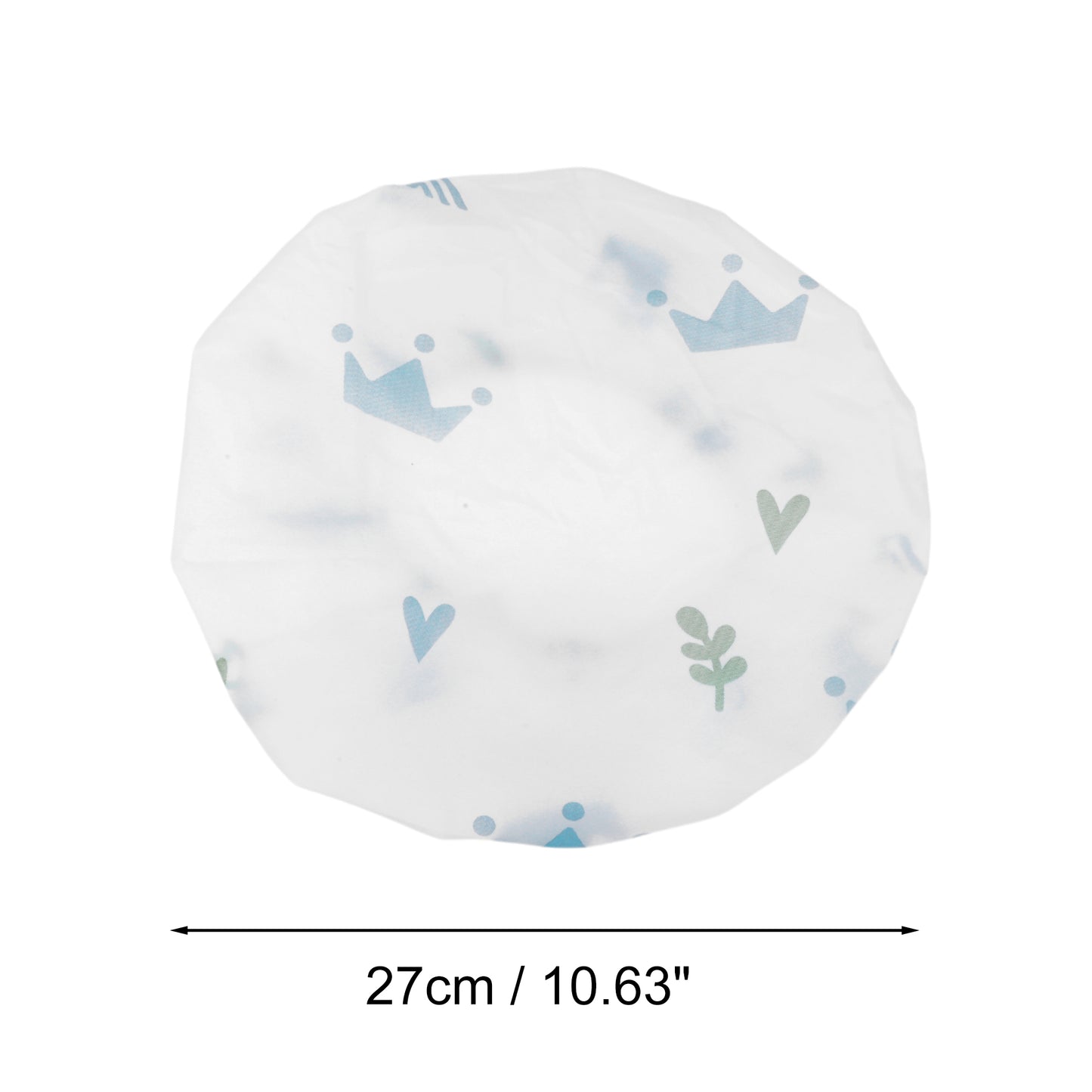 5 Pcs Crown Single Layer Shower Cap for Bathroom White