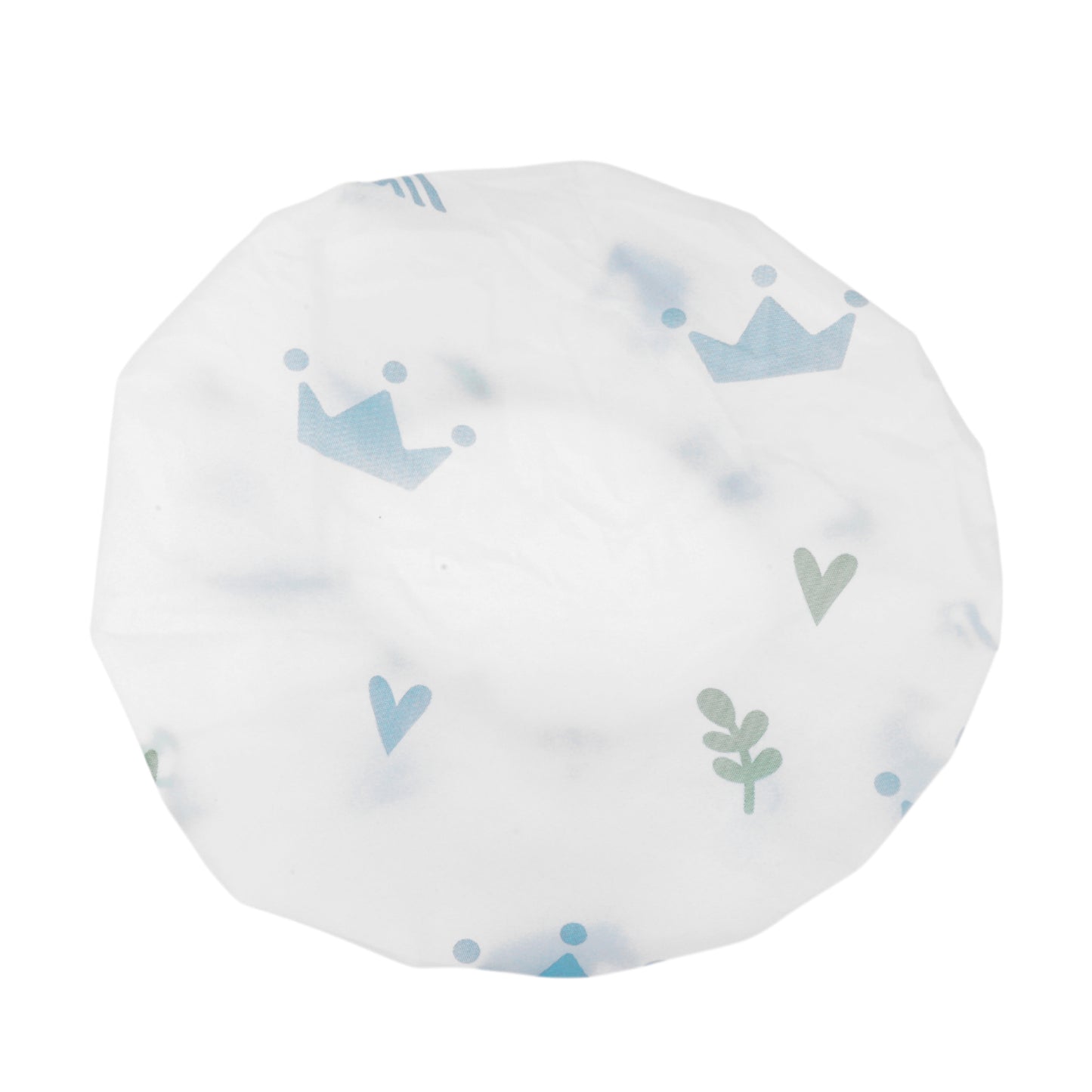 5 Pcs Crown Single Layer Shower Cap for Bathroom White