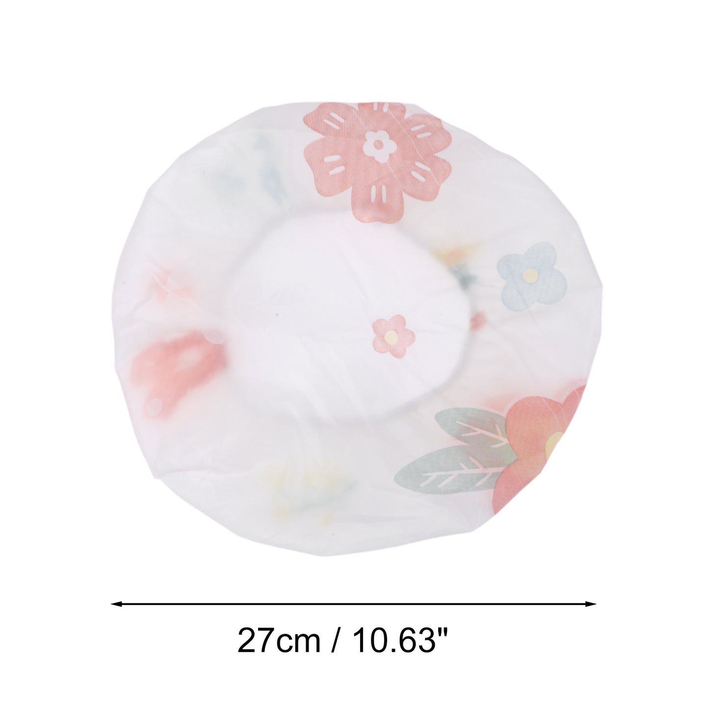 5 Pcs Floral Single Layer Shower Cap for Bathroom White