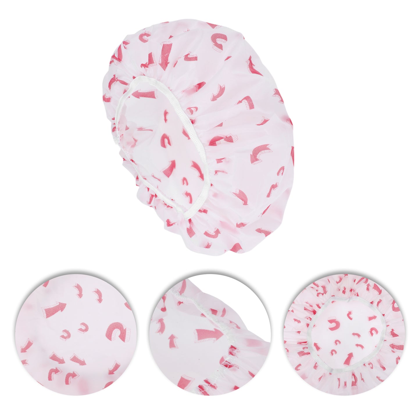 5 Pcs Arrow Single Layer Shower Cap for Bathroom Red White