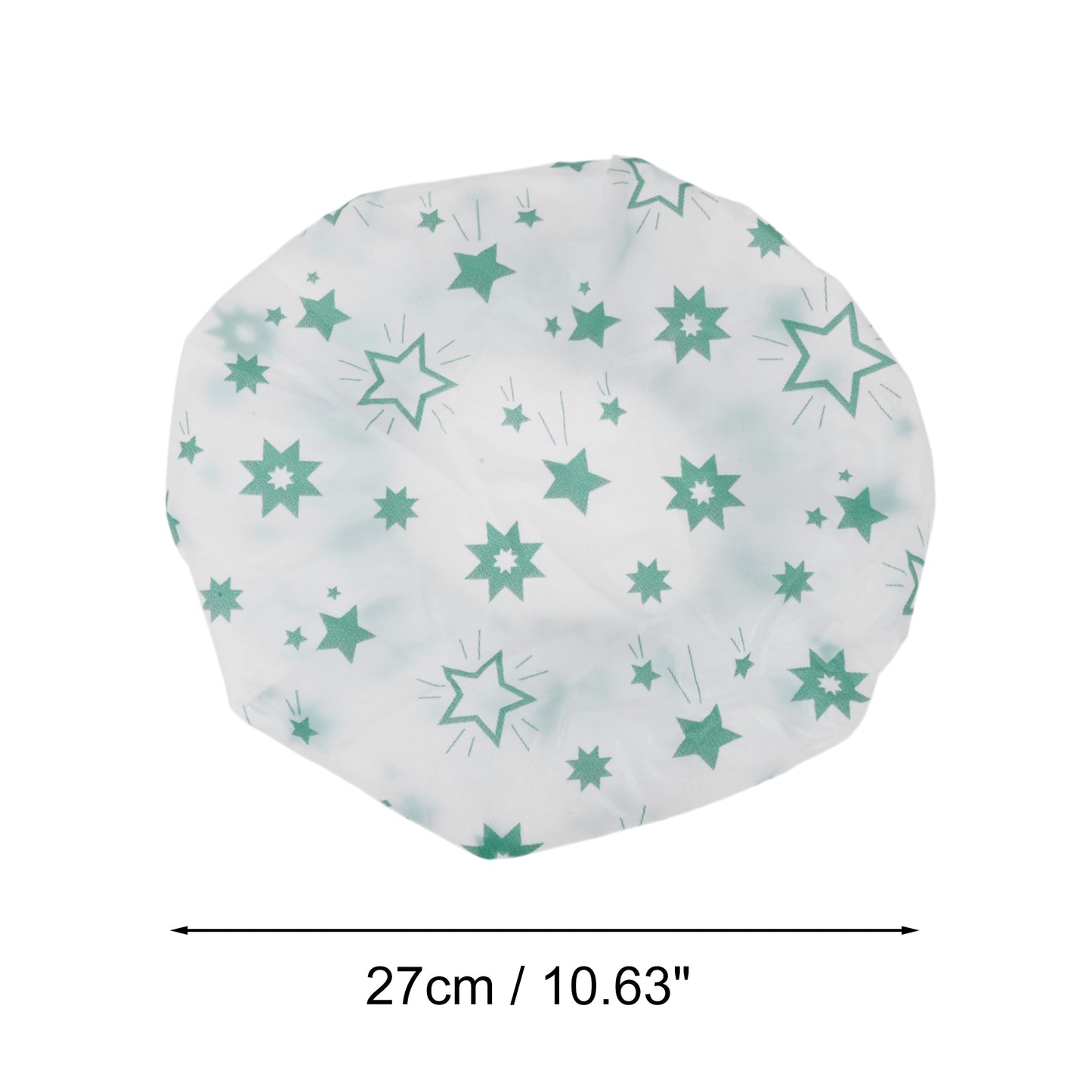 5 Pcs Pentagram Single Layer Shower Cap for Bathroom Green White
