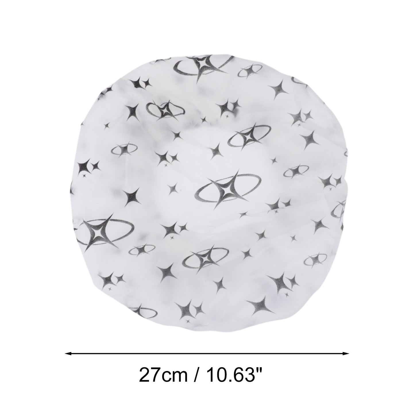 5 Pcs Star Single Layer Shower Cap for Bathroom Black White