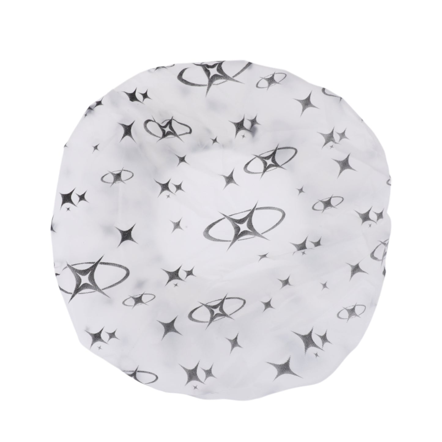 5 Pcs Star Single Layer Shower Cap for Bathroom Black White