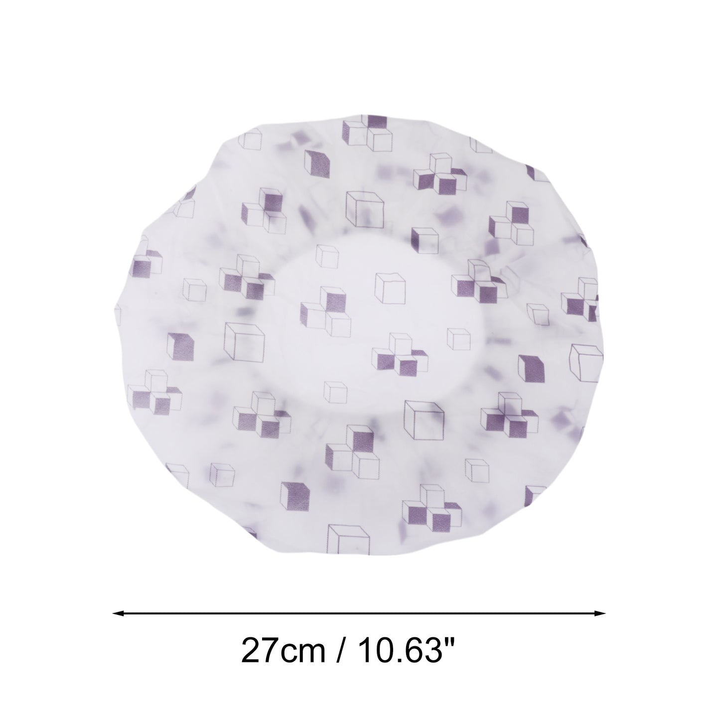 5 Pcs Geometric Single Layer Shower Cap for Bathroom Purple White