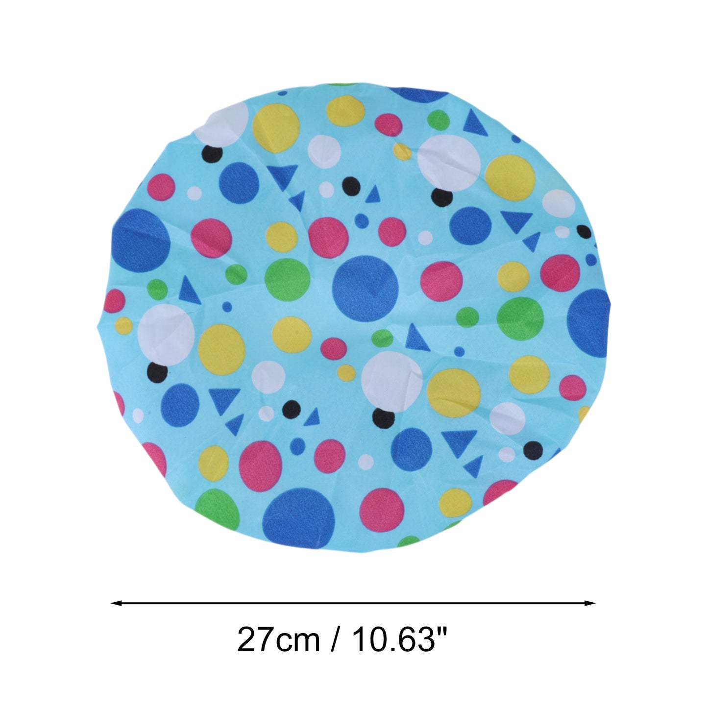 1 Pc Geometric Double Layer Shower Cap for Bathroom Blue
