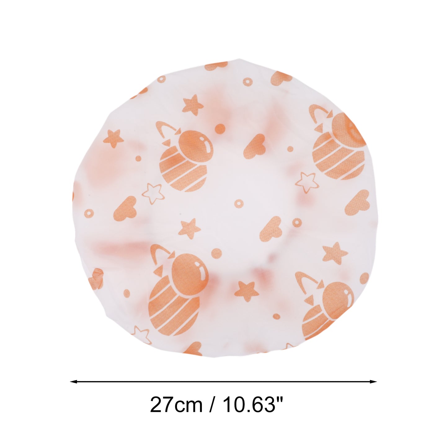 5 Pcs Print Single Layer Shower Cap for Bathroom Orange