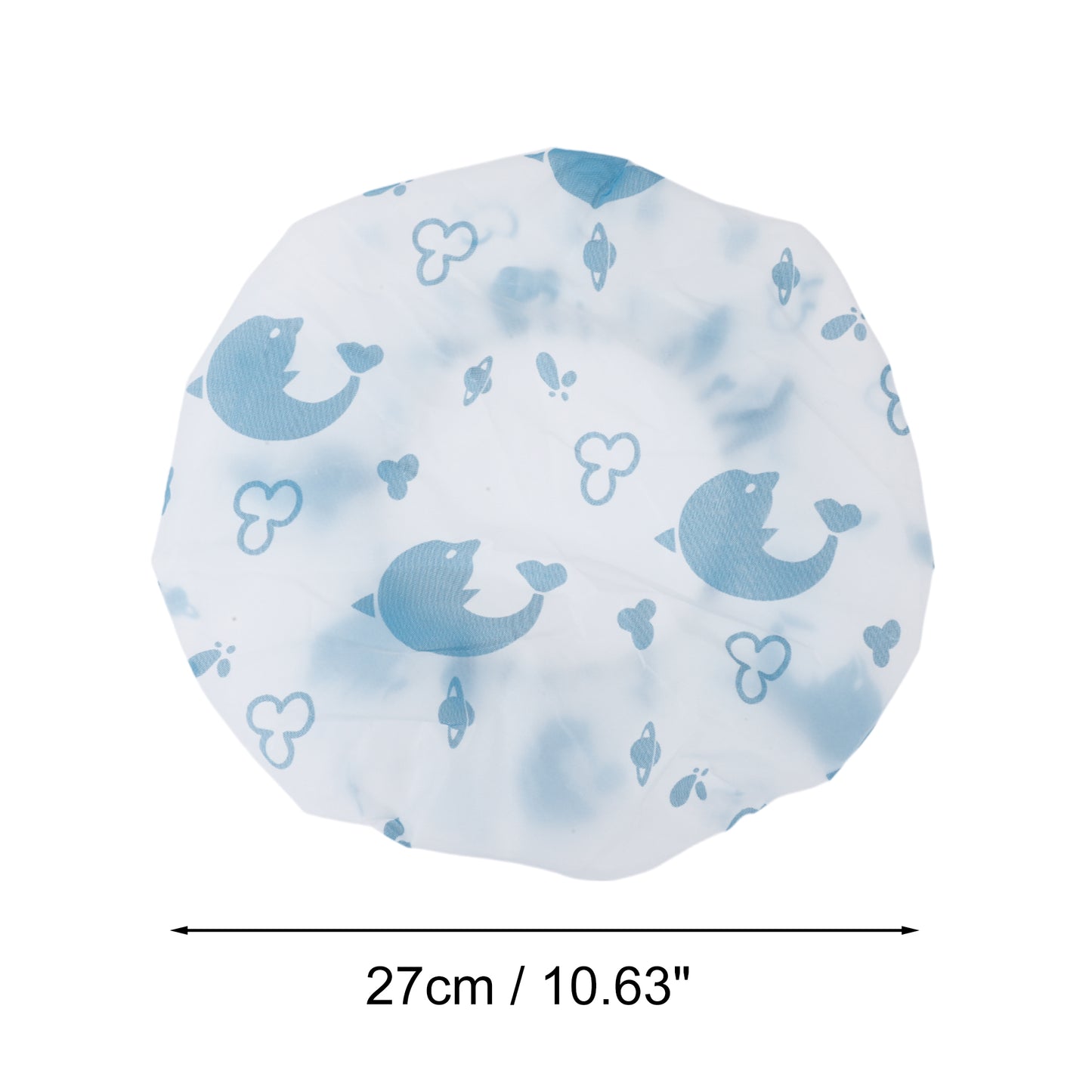 5 Pcs Print Single Layer Shower Cap for Bathroom Blue