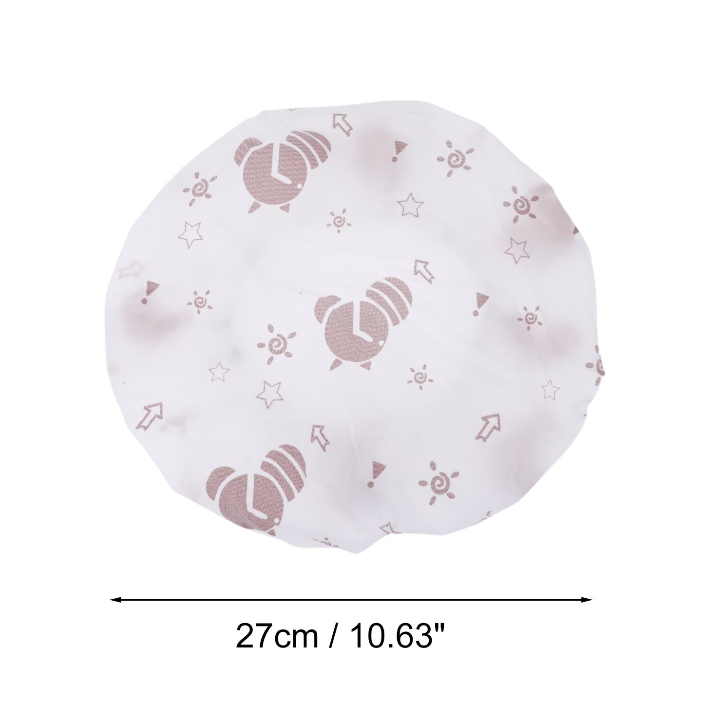 5 Pcs Print Single Layer Shower Cap for Bathroom Coffee Color