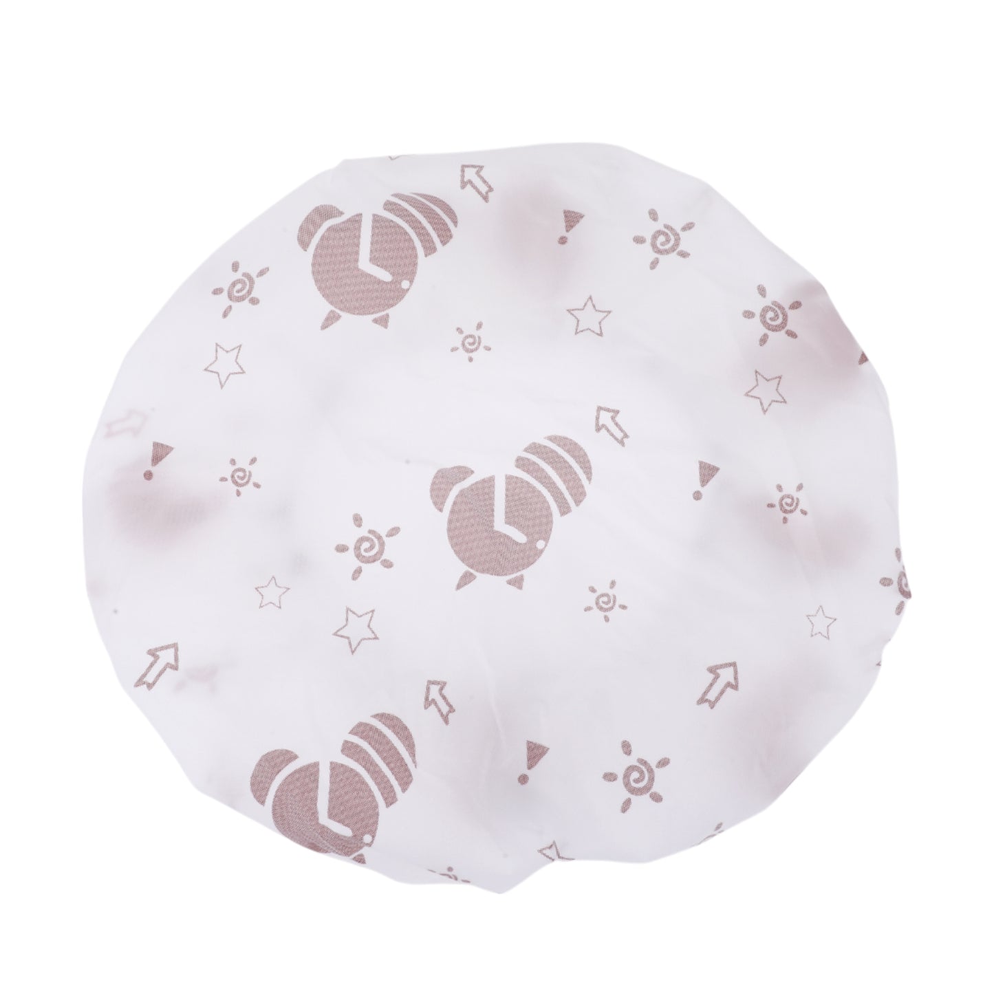 5 Pcs Print Single Layer Shower Cap for Bathroom Coffee Color