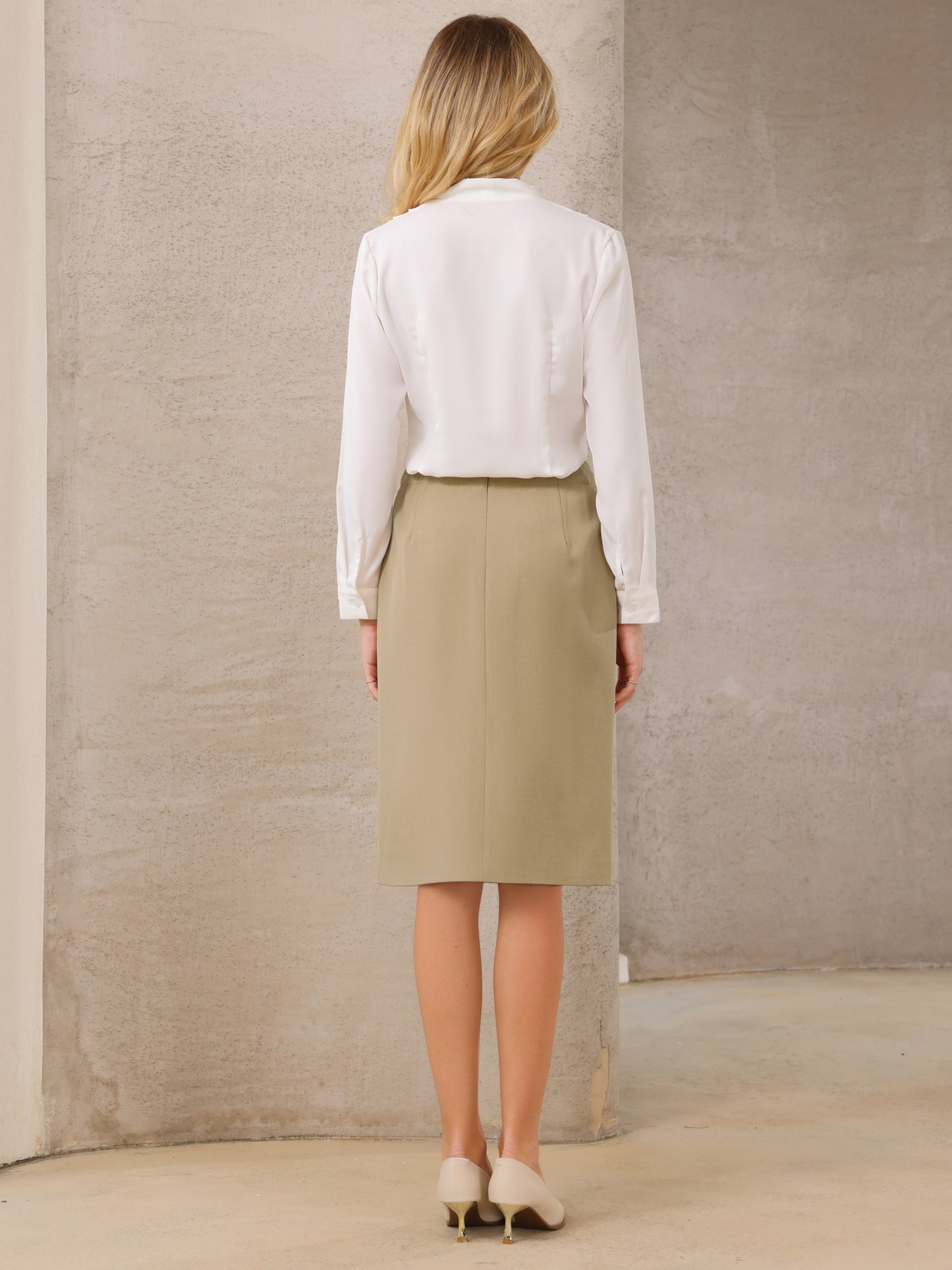 Women's Business High Waist Formal Work Knee Length Pencil Skirt