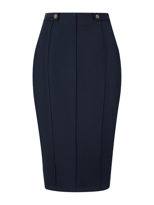 Women's Work Pencil Skirt High Waist Office Stretch Bodycon Midi Skirt