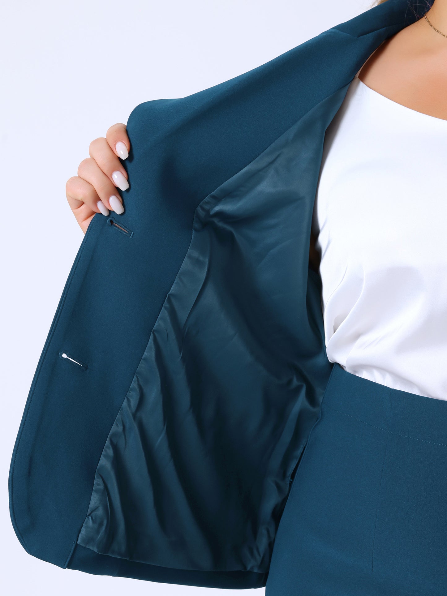 Women Plus Size Blazer Suits Notch Lapel Short Sleeve Office Pencil Skirt Business Skirt Set