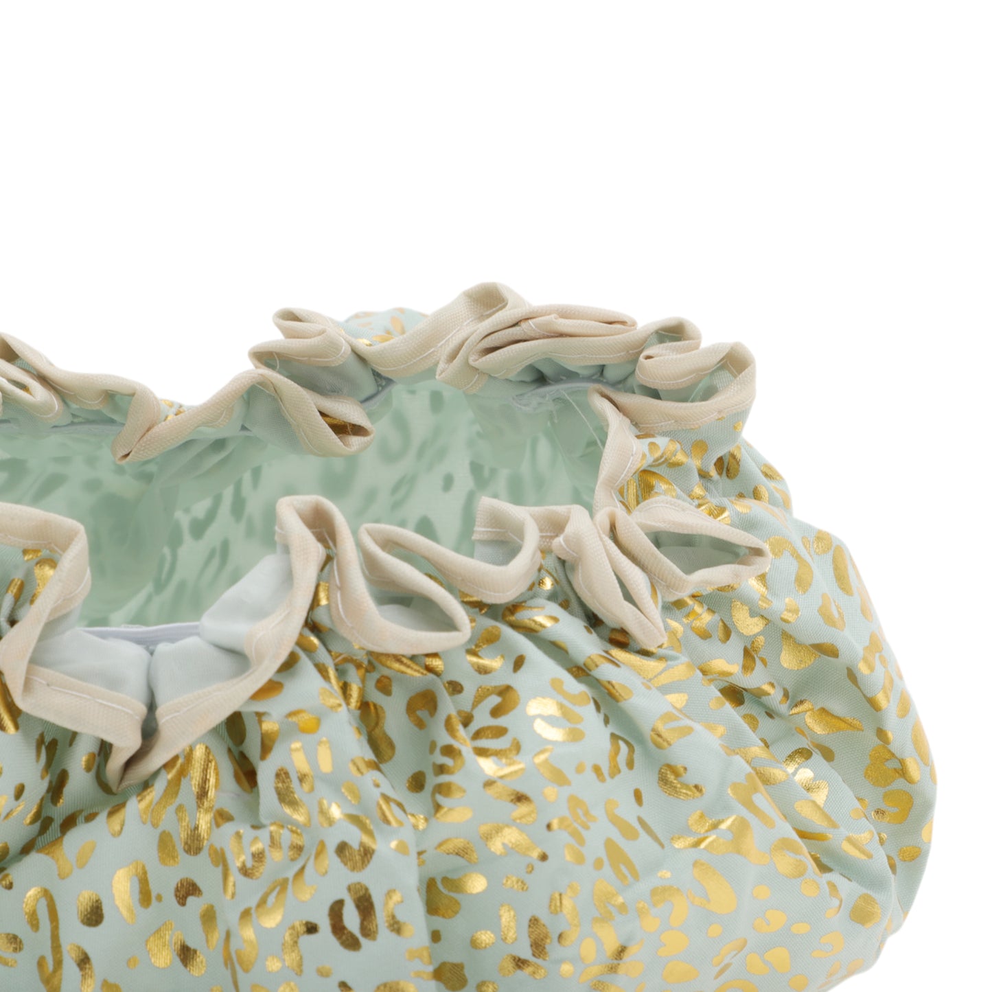 3 Pcs Reusable Leopards Spots Shower Cap for Shower Green