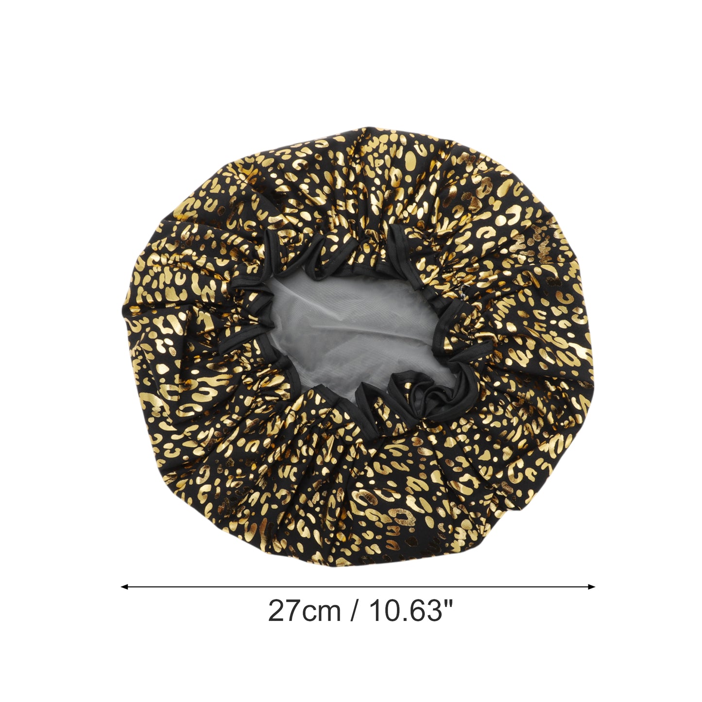3 Pcs Reusable Leopards Spots Shower Cap for Shower Black
