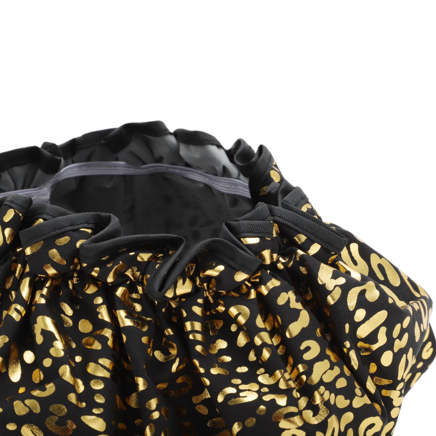 3 Pcs Reusable Leopards Spots Shower Cap for Shower Black