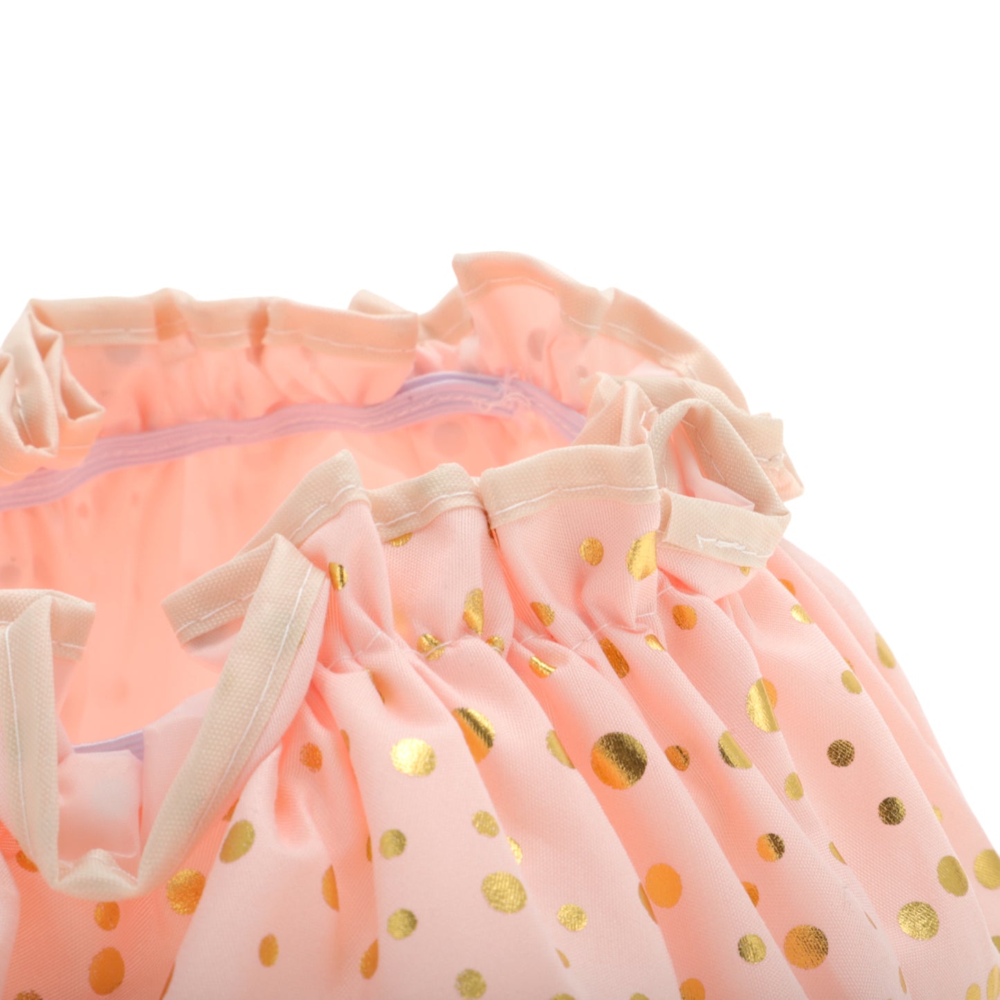 3 Pcs Reusable Dots Double Layer Shower Cap for Shower Pink