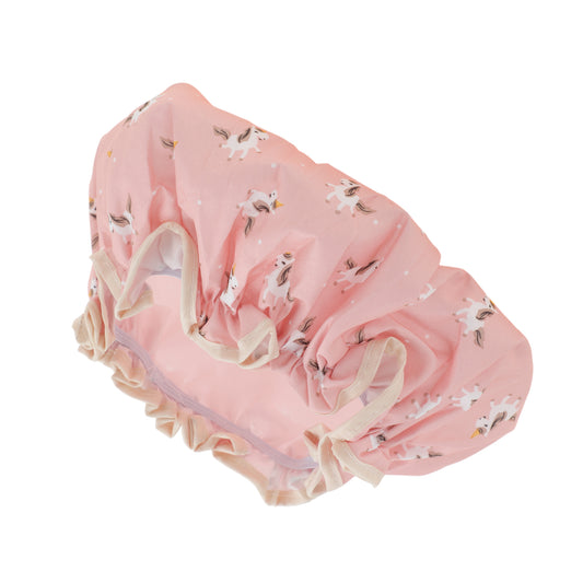 1 Pc Reusable Horse Pattern Shower Cap for Shower Pink