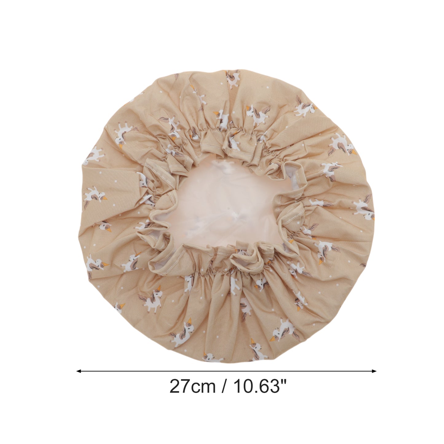 1 Pc Reusable Horse Pattern Shower Cap for Shower Khaki