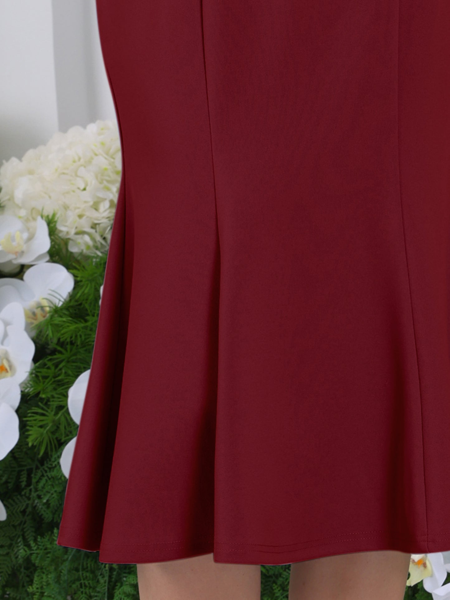 Women's Elegant Fishtail Skirt High Waist Belted Elegant Midi Mermaid Skirts