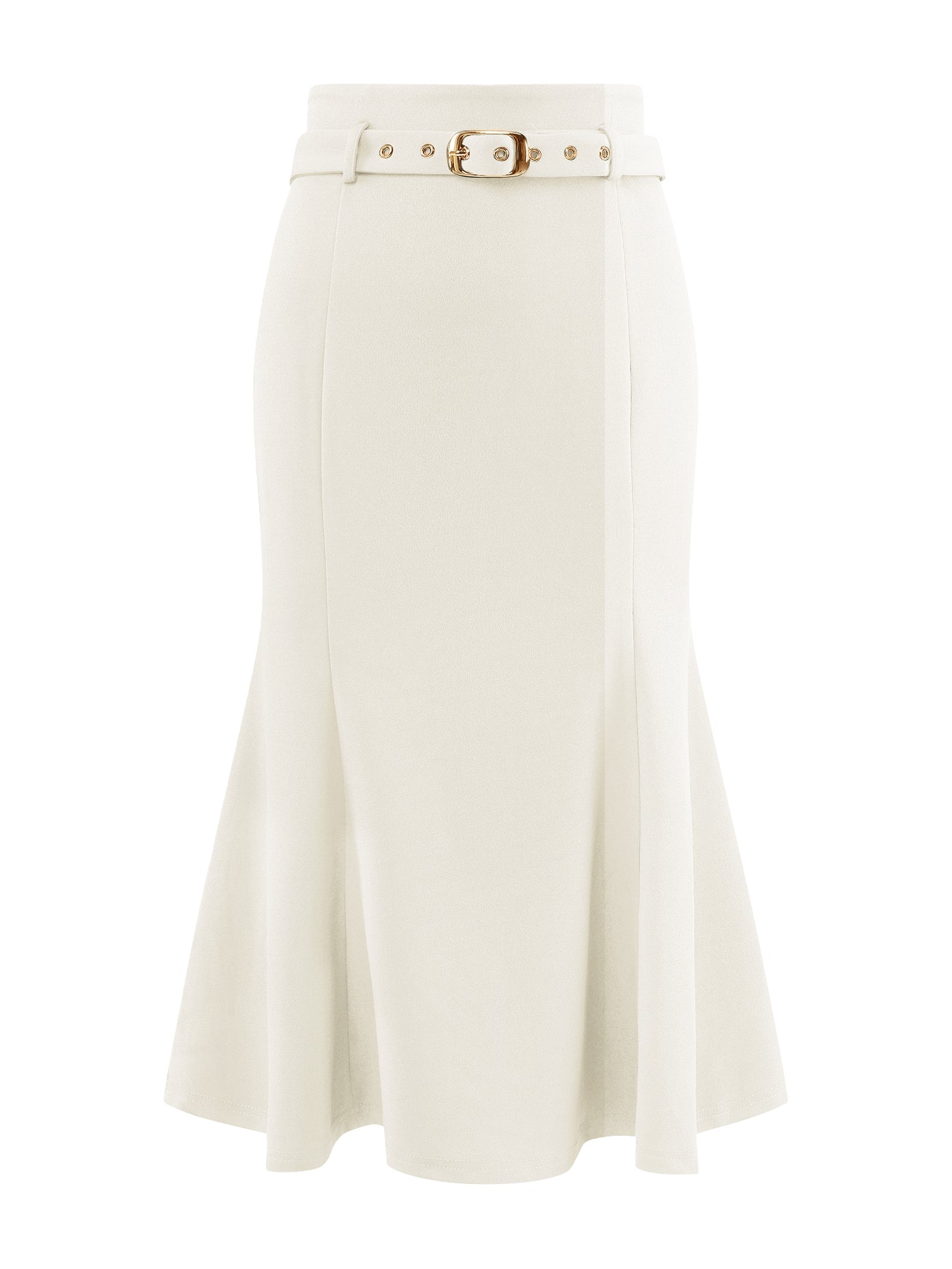 Falda elegante de cola de pez para mujer, cintura alta, con cinturón, elegante falda midi de sirena