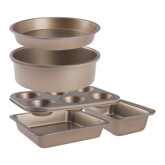 5 Pieces Nonstick, Carbon Steel Bakeware Set，Sheet Pans for Baking 5PCS