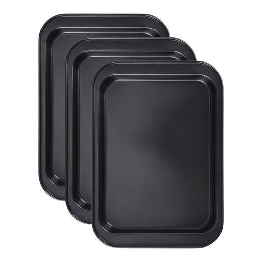 Baking Sheet Pan Set of 3, Rectangular Warp Resistant Nonstick Cake Pan