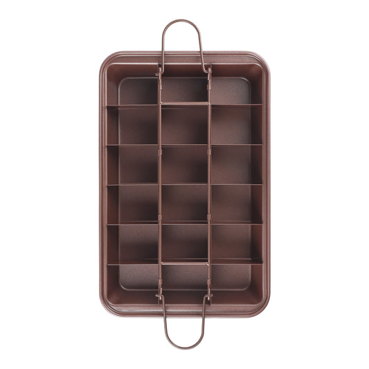 Brownie Pan with Dividers Non-stick, Durable Stainsteel, Cake Pan for Making Brownie Bites