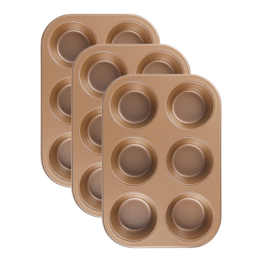 Paquete de 3 moldes para cupcakes, antiadherentes, para 12 muffins