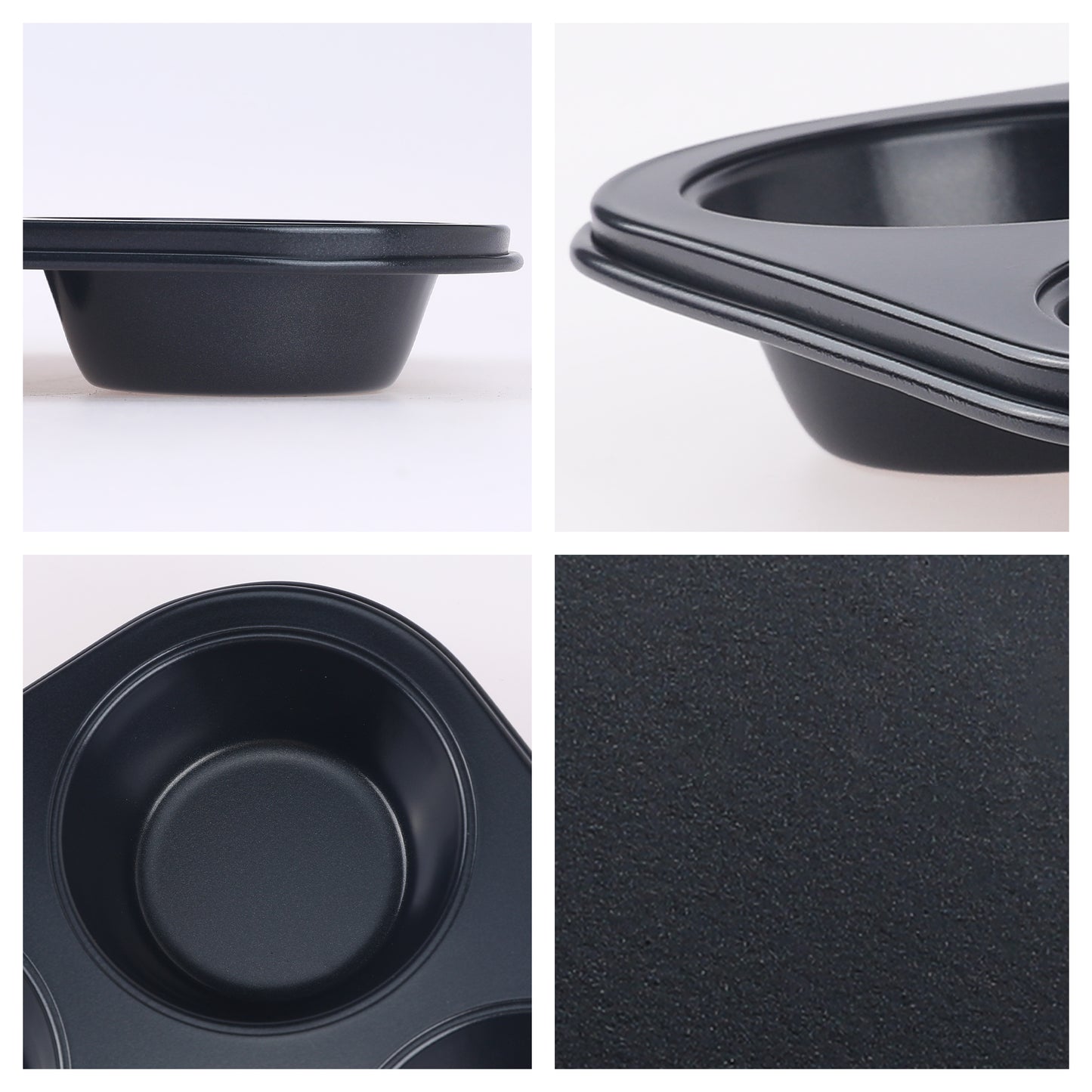 3 Pack Cup Cake Pans, Nonstick 12 Cups, Muffin-Pan for Baking