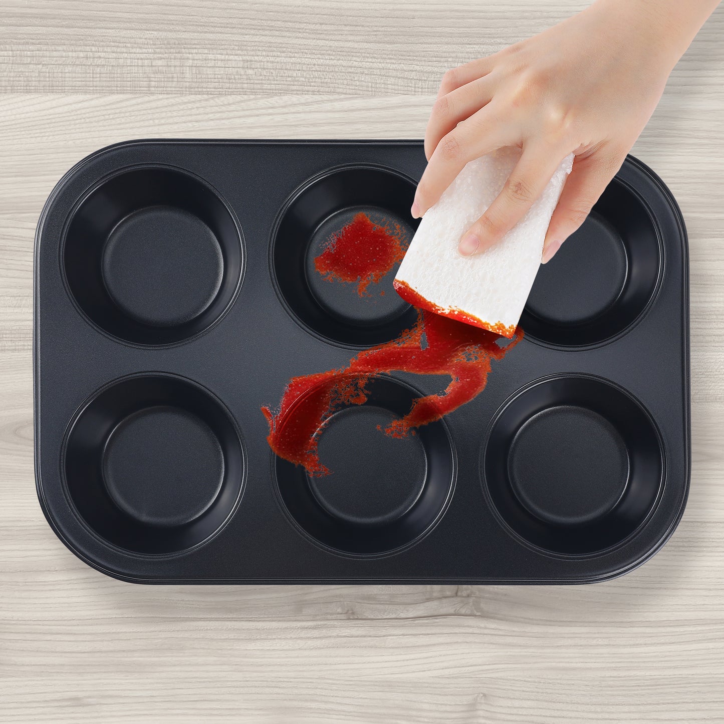 3 Pack Cup Cake Pans, Nonstick 12 Cups, Muffin-Pan for Baking