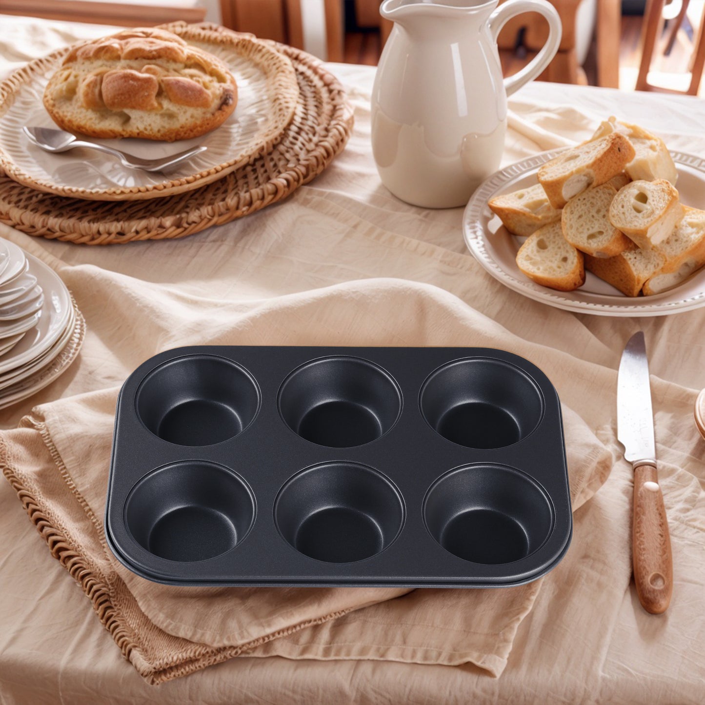 3 Pack Cup Cake Pans, Nonstick 12 Cups, Muffin-Pan for Baking