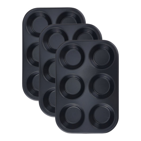 Paquete de 3 moldes para cupcakes, antiadherentes, para 12 muffins