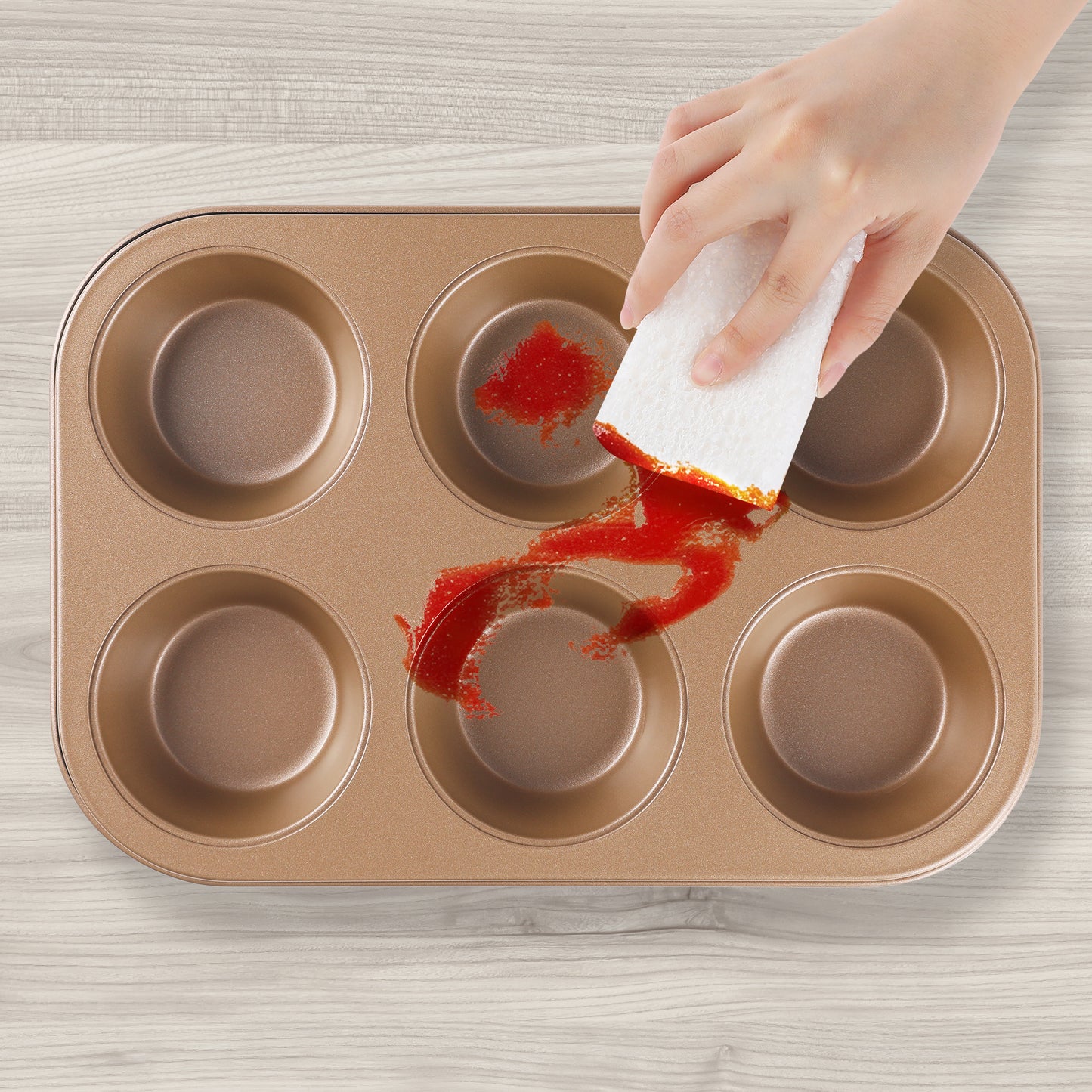 1 Pack Cup Cake Pans, Nonstick Cupcake Pan 6 Cups, Premium Cheesecake Pans