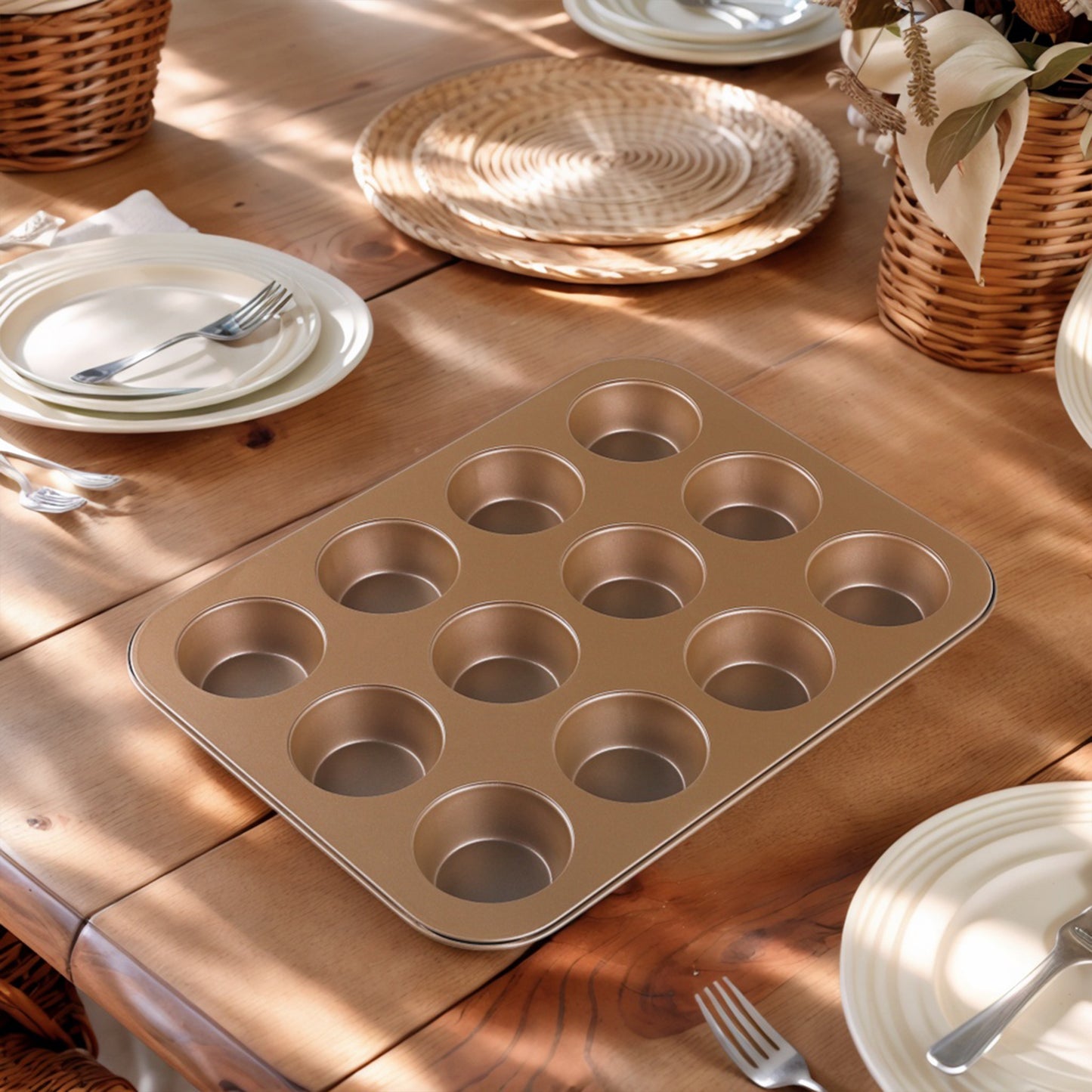1 Pack Cup Cake Pans, Nonstick Cupcake Pan 6 Cups, Premium Cheesecake Pans