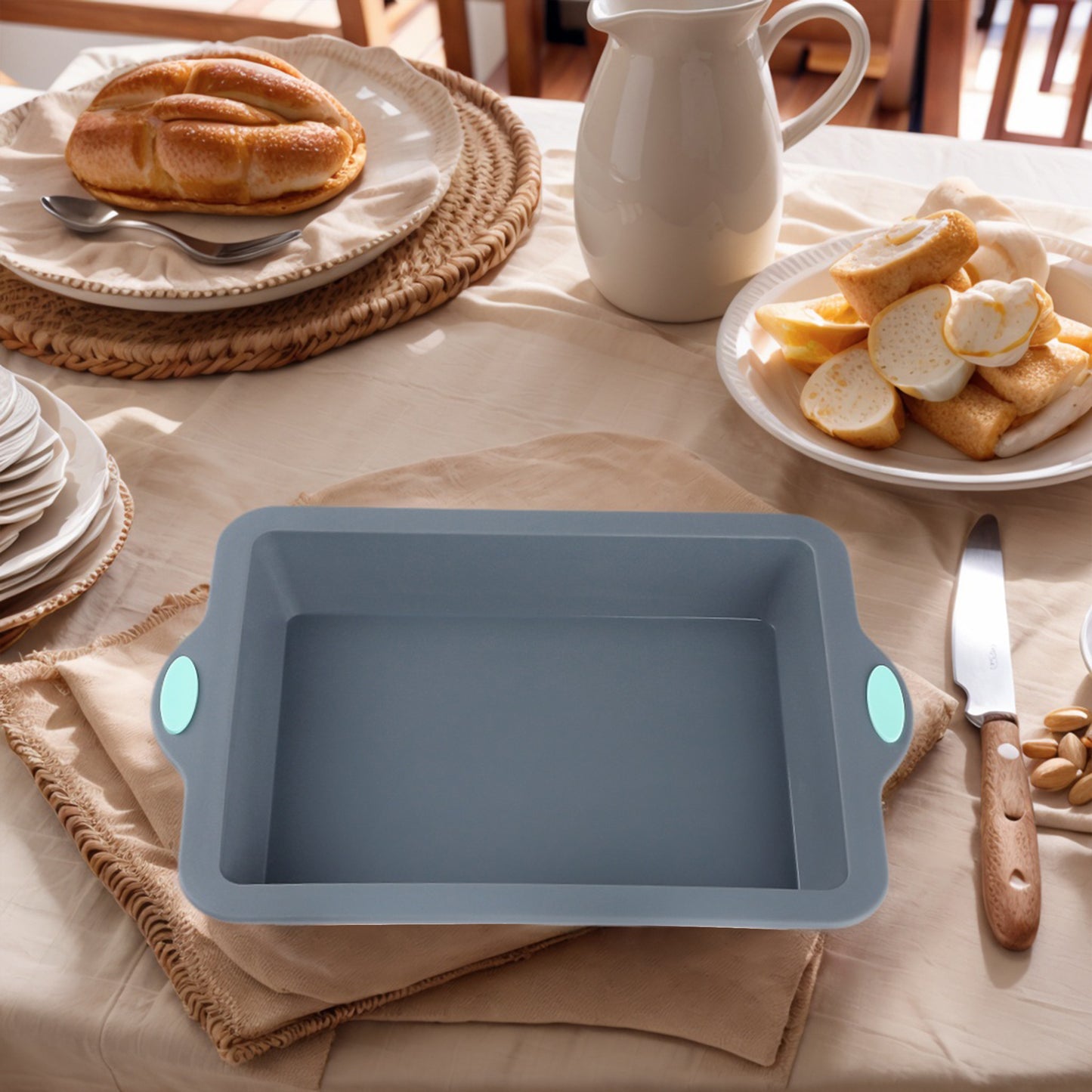 Paquete de 3 moldes antiadherentes de silicona para hornear pasteles, resistentes al calor.