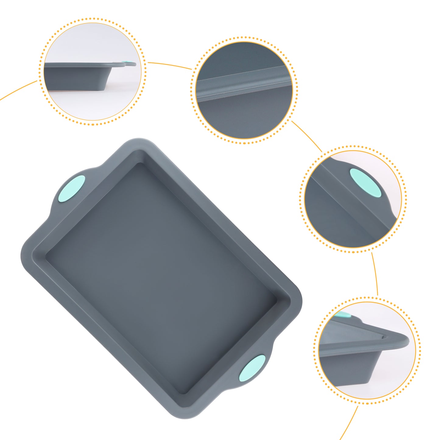 2 Packs Cake Pan Nonstick Silicone Baking Pan, Sheet Pans for Baking Cakes Lasagna