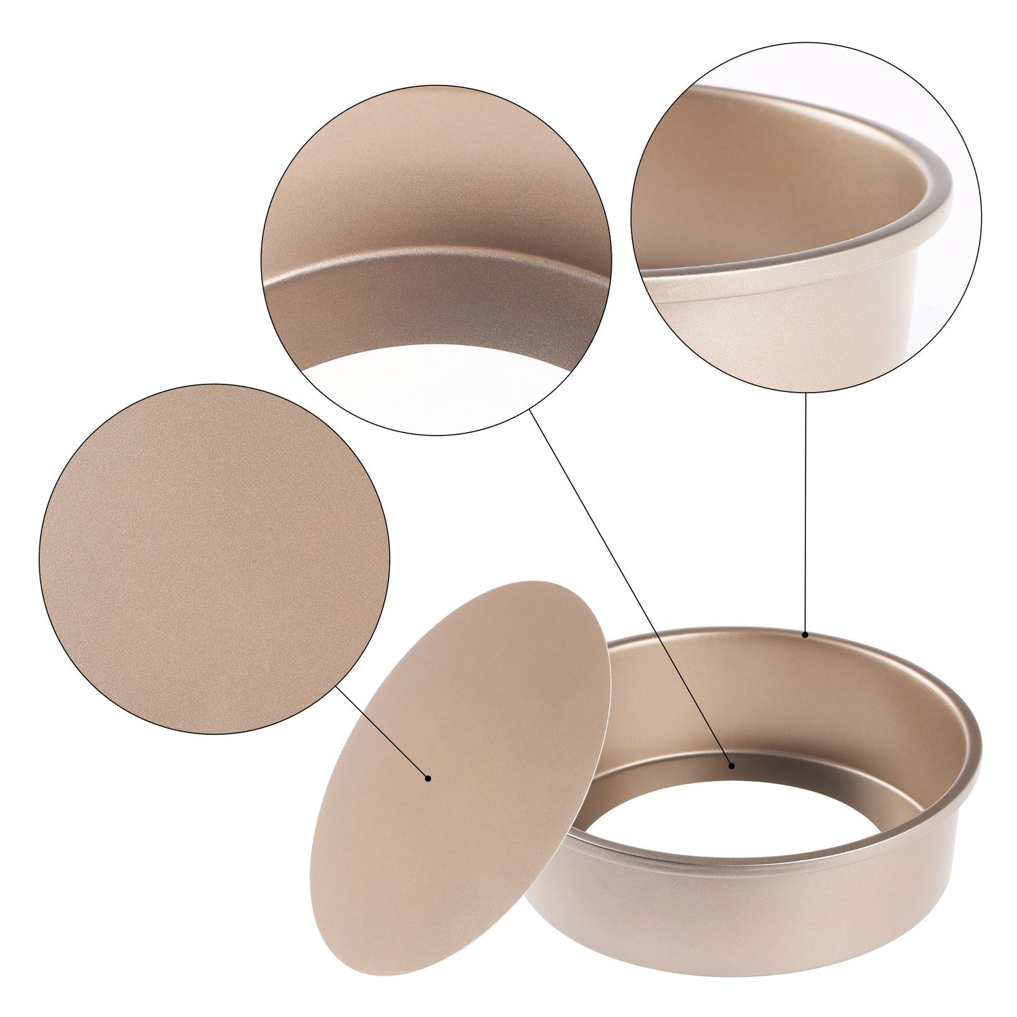 Baking Sheet Pan Set of 3, Warp Resistant Round Cake Pan