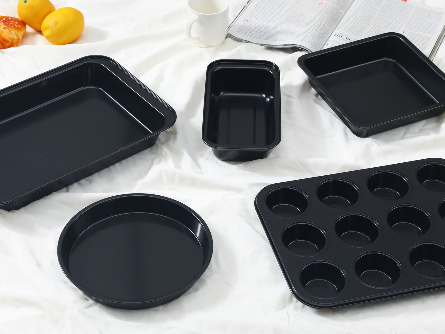 Nonstick, Carbon Steel Oven Safe Bakeware Set, Durable Baking Pans Set