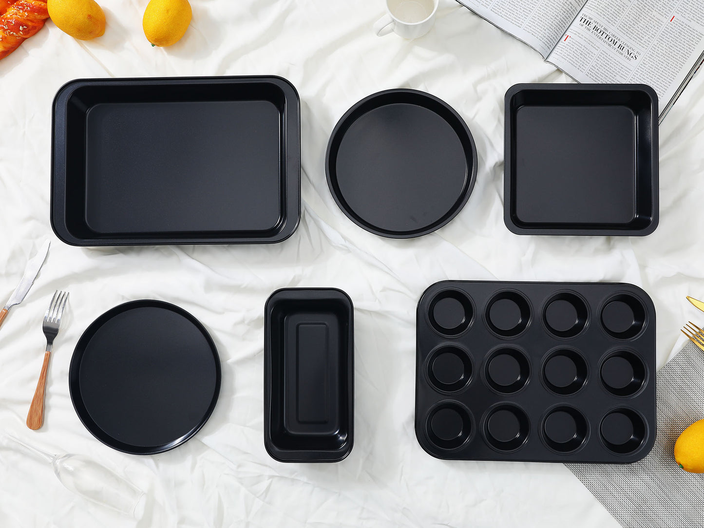 Nonstick, Carbon Steel Oven Safe Bakeware Set, Durable Baking Pans Set