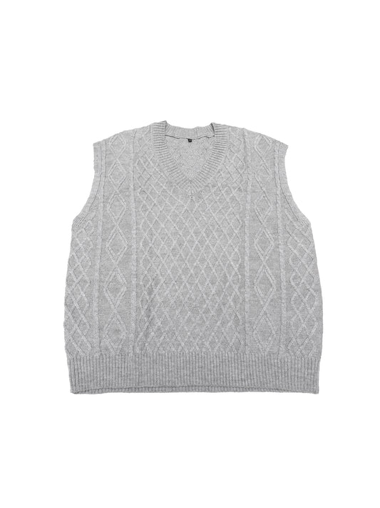 Women Plus Size Sweater Vest V Neck Sleeveless Knit Solid Ribbed Pullover Sweaters Tops