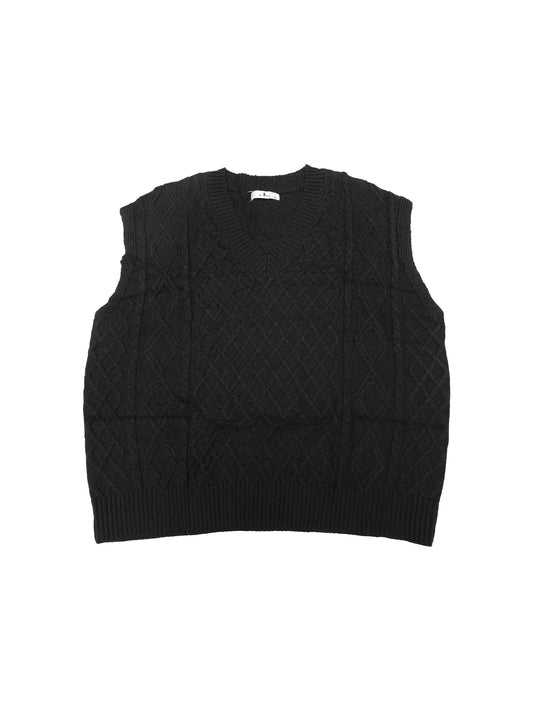 Women Plus Size Sweater Vest V Neck Sleeveless Knit Solid Ribbed Pullover Sweaters Tops